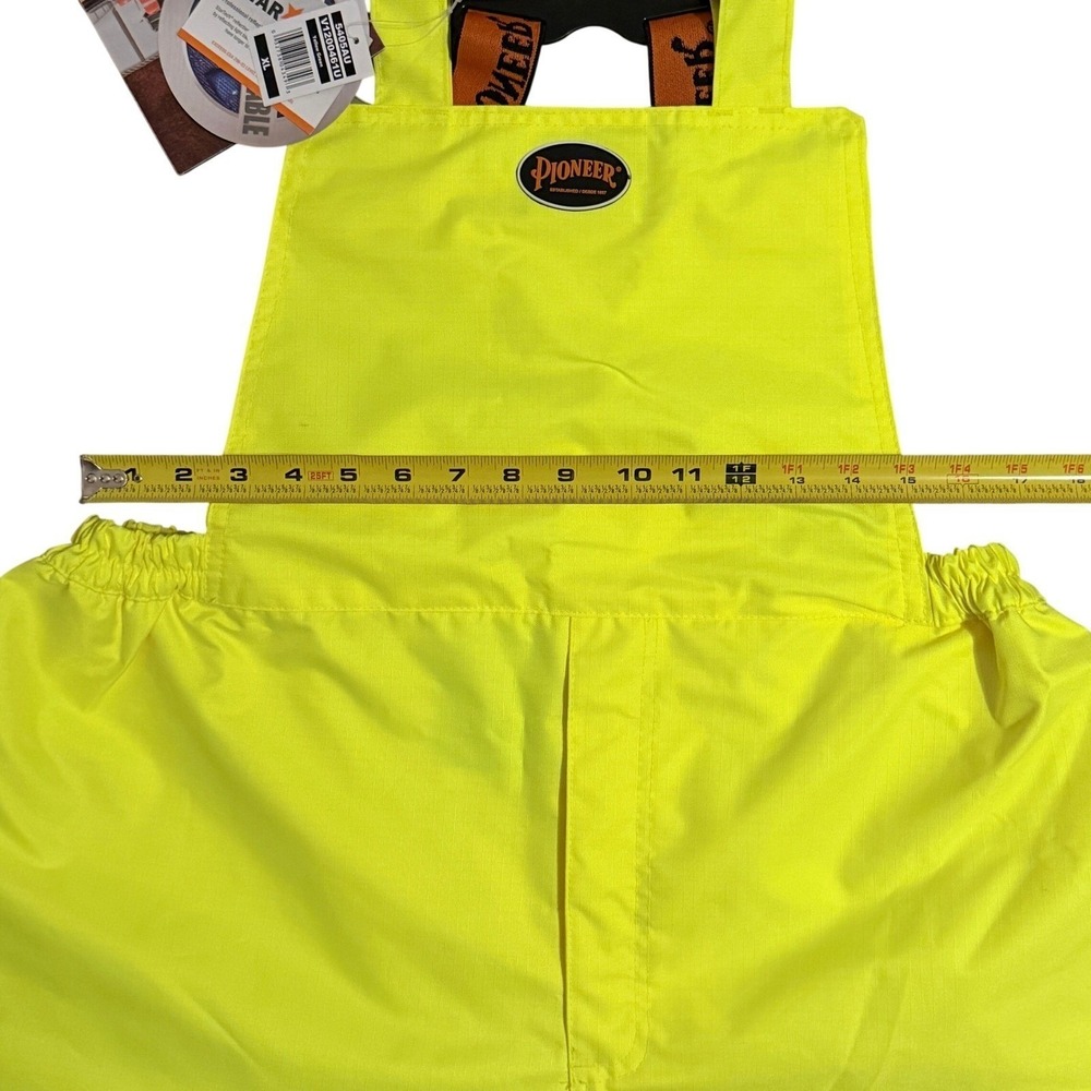 Pioneer Men's XL‎ Yellow Hi-Vis Safety Bib Pant 5405AU 300D Ripstop Waterproof - Picture 13 of 16